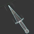 Sharp Dagger Weapon With Black Handle Silver Accent And Pointed Blade