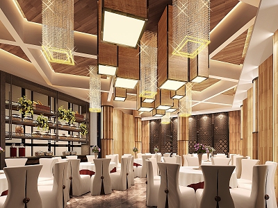 modern banquet hall dining banquet hall 3d model