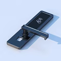 Modern Black Smart Door Lock With Fingerprint Recognition And Wireless Signal Handle