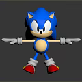 Sonic the Hedgehog Blue Animated Character With White Gloves Red Shoes And Arms Outstretched