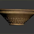 Brown Ceramic Colander With Perforated Design For Kitchen Use 3d model