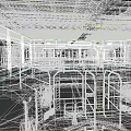 Industrial Factory Interior With Long Corridors Metal Frames Glass Windows And Metal Flooring
