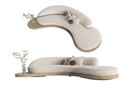 Modern shaped sofa 3d model