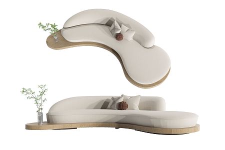 Modern shaped sofa 3d model