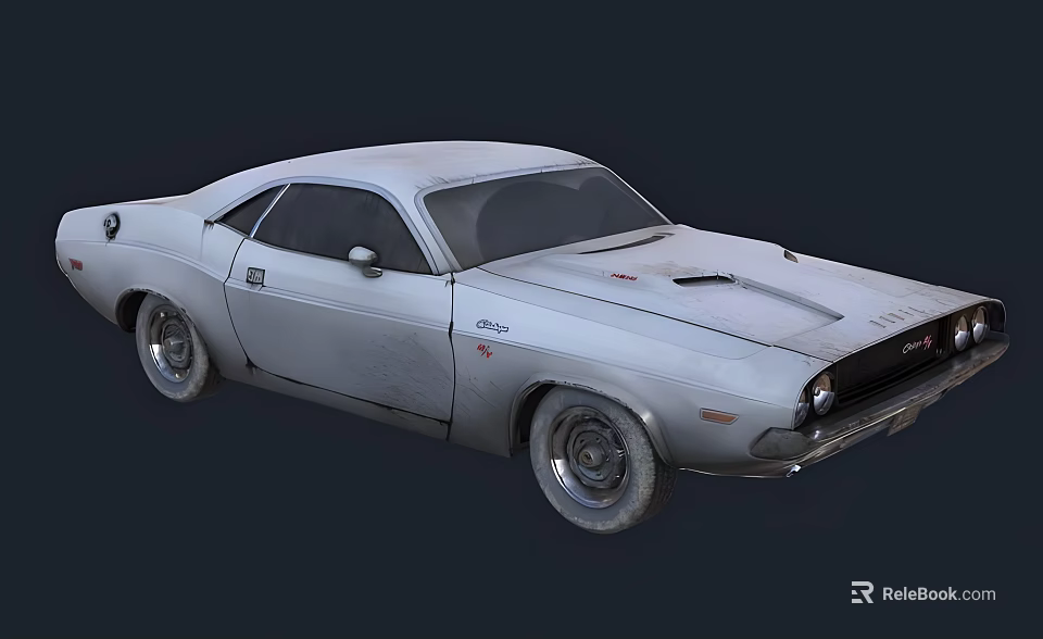 Vintage White Two Door Muscle Car With Classic Design And Sleek Body 3d model 