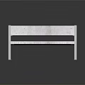 Outdoor Bench With White Marble Texture And Metal Frame Modern Design Outdoor Furniture
