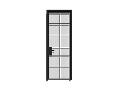 Sleek Modern Glass Grid Door With Black Frame And Handle Design 3d model