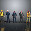Game and Movie Characters Various Occupational Roles With Different Uniforms And Attire 3D Rendered Models