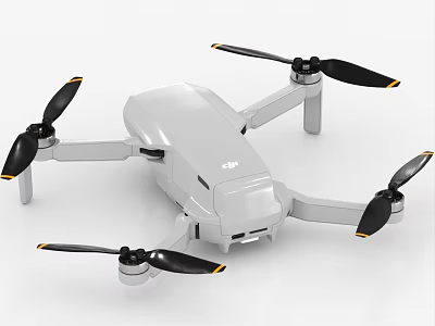 Modern White Quadcopter Drone With Four Black Propellers And Lightweight Design 3d model