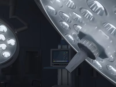 Advanced Medical Devices Including Surgical Lights And Patient Monitor In Operating Room 3d model