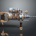 Elegant Vintage Power Drill Featuring Intricate Metal Accents And Wooden Handle For Hardware Tools