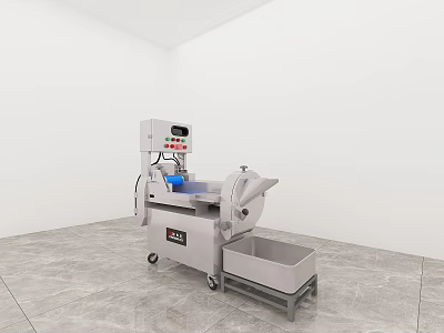 Electric Meat Slicer With Stainless Steel Body Control Panel And Collection Tray 3d model