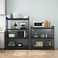 Modern Kitchen Storage Shelf With Multilayer Design For Appliances And Storage Organization 3d model