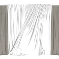 Elegant Layered Curtain With Sheer White And Gray Textured Window Drapes