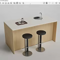 Bar Chair Combination Breakfast Table 3d model