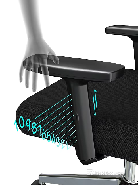 Comfortable Ergonomic Office Chair With Adjustable Armrest And Size Measurement Markings 3d model 