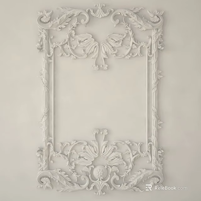 Intricate Decorative Lines in European Style for Wall Decoration and Furniture Border 3d model 