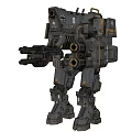 Futuristic Mech Weaponry Featuring Advanced Mechanical Structure Cannons Red Components And Detailed Design