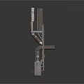 Industrial Mechanical Structure With Multiple Pipes And Metallic Components For Sci Fi Scenes