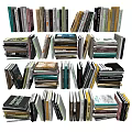 Diverse Books Magazines Collection Stacked Arranged Vertically Horizontally With Varied Sizes Colors