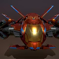 modern fighter spacecraft 3d model