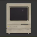 Vintage Apple Macintosh Computer With Classic Beige Case And Screen Interface