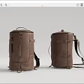 Classic Brown Leather Duffle Bags With Adjustable Straps Brass Buckles And Zipper Closure