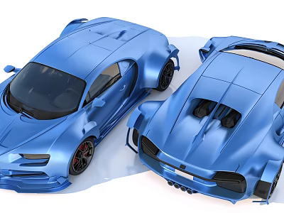 Blue Sports Cars With Sleek Body Design And Modern Luxury Exterior Features 3d model