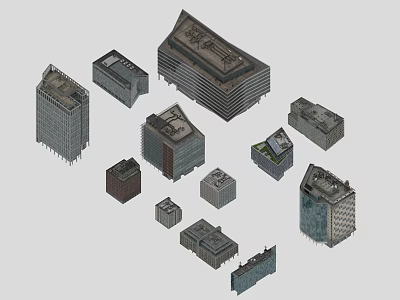 Urban Building Complex With Diverse Modern Architectural Styles And Building Models 3d model