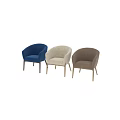 Modern Beige Fabric Accent Chair With Vertical Tufted Back And Wooden Legs