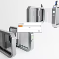 Smart Public Facilities Automatic Turnstile Gate With Glass Doors And Access Control 3d model