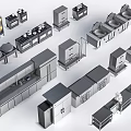 Stainless Steel Commercial Kitchen Equipment With Cooking Ranges Sinks And Storage Cabinets