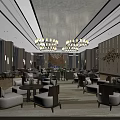 Luxurious Sales Center Interior Design With Modern Chandeliers Sofas And Coffee Tables