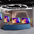 Philips Mall Retail Counter Displaying Large TV Screens With Space Images And Modern Design