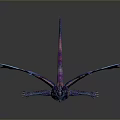 Mythical Dragon With Colorful Purple Pink Wings And Blue Horns Claws