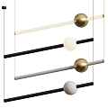 Modern Contemporary Pendant Lights With Spherical And Bar Shapes In Black Brass And White