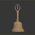 Reflective Brass Carved Bell Decor For Classic Furniture Accent Piece