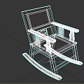 Elegant Classic Wooden Rocking Chair With Cushioned Seat Backrest And Armrests