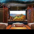 Luxurious SPA Sauna Interior With Comfortable Massage Beds Artistic Wall And Ambient Lighting