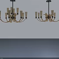 Hinged Door Design With Modern Chandeliers White Background And Soft Shadows 3d model