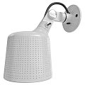 Modern White Wall Lamp With Perforated Design And Adjustable Arm Feature 3d model