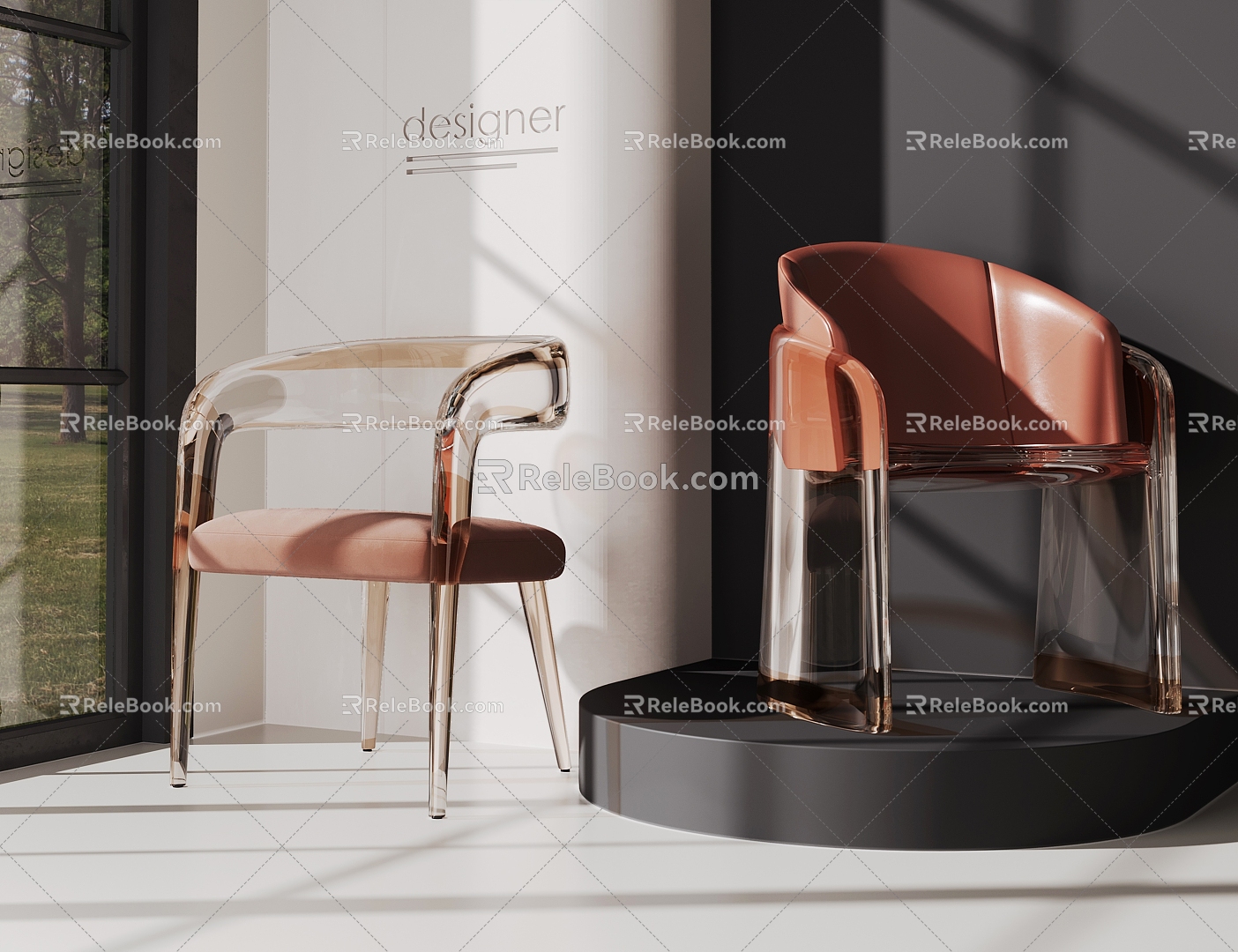 Modern Leisure Chair Single Chair Acrylic Chair Dining Chair 3d model