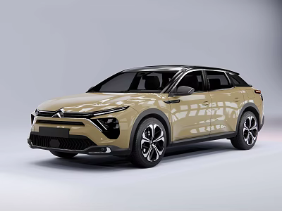 Golden Modern SUV With Sleek Exterior Black Silver Wheels And LED Headlights 3d model