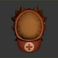 Male 3D Character with Orange Hair Red Cap and Dark Hoodie Chest Emblem