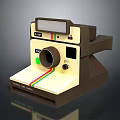 Vintage Instant Camera With Retro Design Rainbow Stripe Lens And Buttons