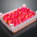 Fresh Ripe Strawberries in White Wooden Tray Filled with Juicy Berries