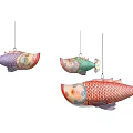 Chinese lantern fish lamp 3d model