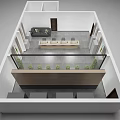 Modern Monitoring Room Interior With Multiple Screens Control Console Office Chairs And Green Plants