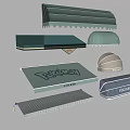 Awning Canopy Collapsible Awning Retractable Awning Pizza Coffee Shop Awning 3d model