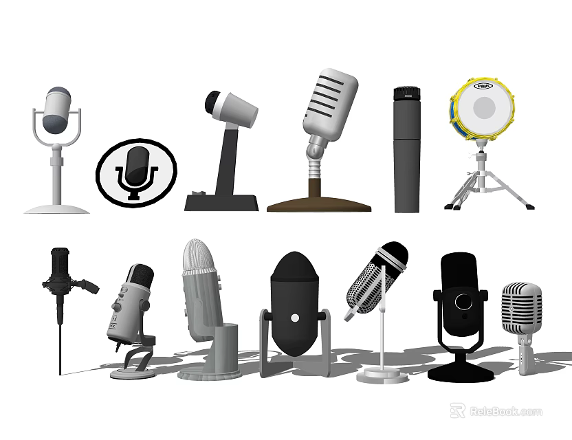 Various Wireless Headphones and Bluetooth Speakers With Modern Design Features 3d model 